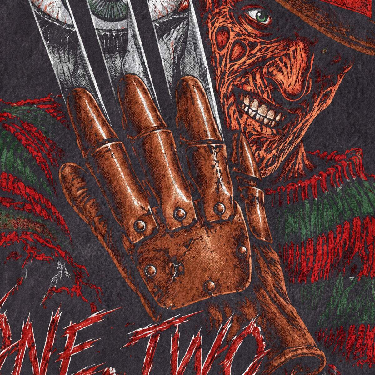 One, Two — Freddy Krueger Vintage Tee - print detail