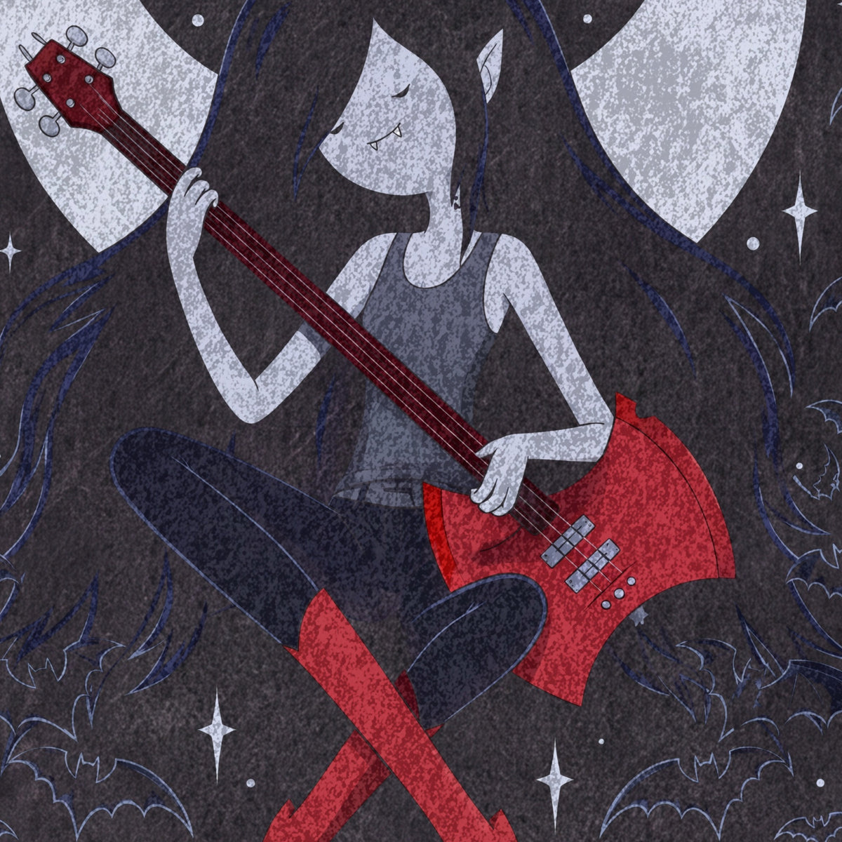 Vampire Queen — Marceline Vintage Tee - print detail
