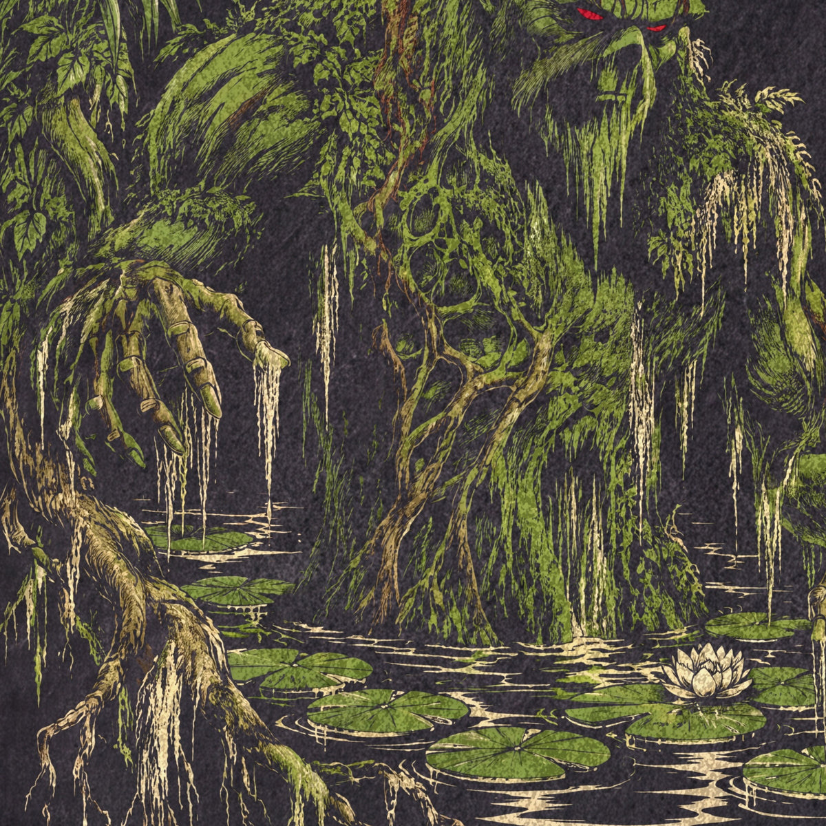The Green — Swamp Thing Vintage Tee - print detail