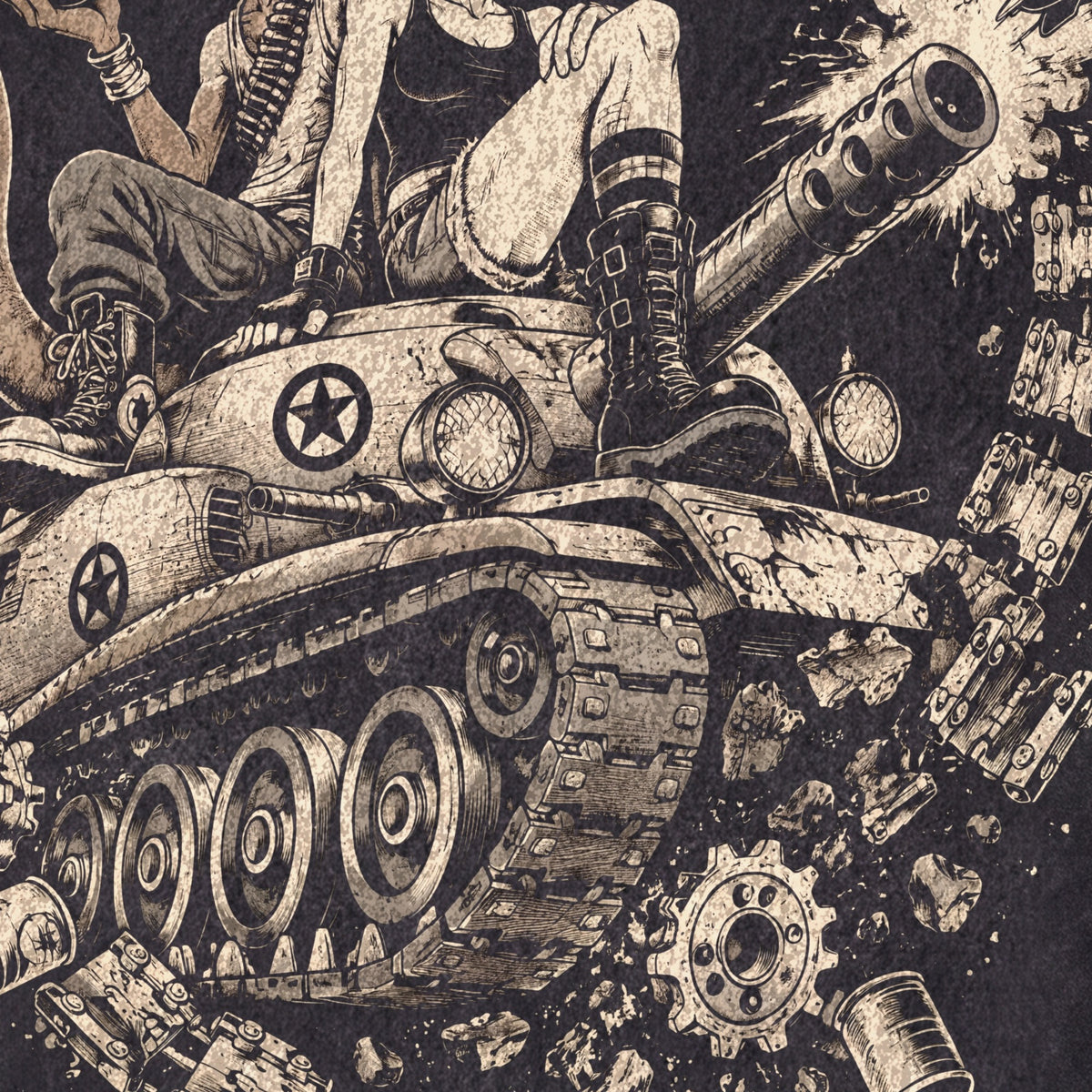 Turret Seat — Tank Girl Vintage Tee - print detail